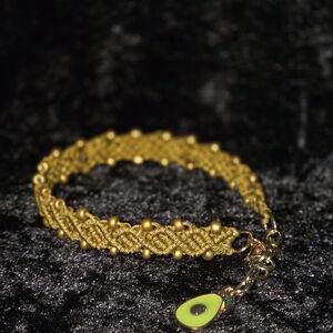 Chic Gold Beaded Bracelet with Charm